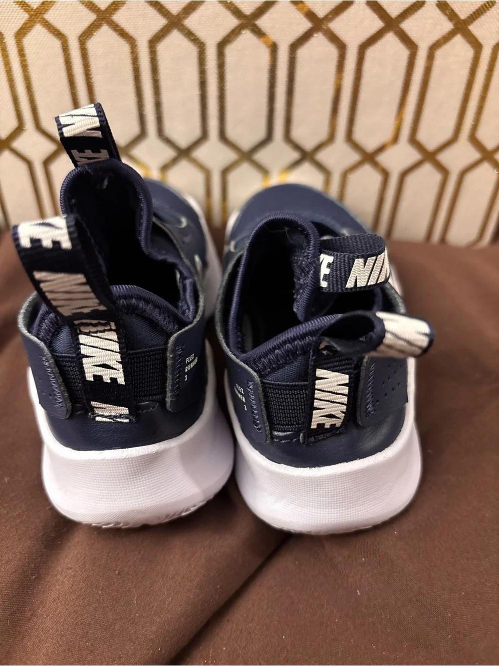 Nike Kids Navy and White Slip-On Athletic Sneakers